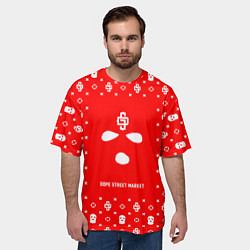 Футболка оверсайз мужская Узор Red Phantom Ski Mask Dope Street Market, цвет: 3D-принт — фото 2