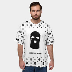 Футболка оверсайз мужская Узор White Ski Mask Dope Street Market, цвет: 3D-принт — фото 2