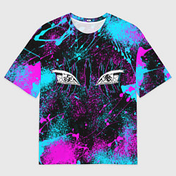 Футболка оверсайз мужская ГЛАЗА АКАЗЫ ГЛИТЧ, цвет: 3D-принт