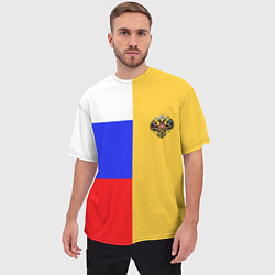 Футболка оверсайз мужская Имперское знамя ТРИКОЛОР, цвет: 3D-принт — фото 2