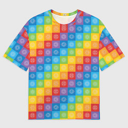 Футболка оверсайз мужская Разноцветные Чакры, цвет: 3D-принт