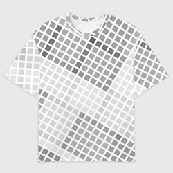 Футболка оверсайз мужская Серая клетка, цвет: 3D-принт