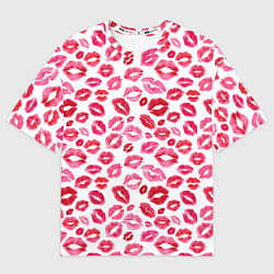 Футболка оверсайз мужская Поцелуи Губы, цвет: 3D-принт