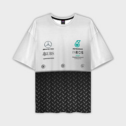 Мужская футболка оверсайз MERCEDES F1 СТАЛЬ