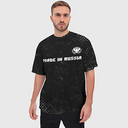 Футболка оверсайз мужская RUSSIA - ГЕРБ Made In Russia - Гранж, цвет: 3D-принт — фото 2