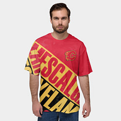 Футболка оверсайз мужская Calgary Flames Калгари Флэймз, цвет: 3D-принт — фото 2