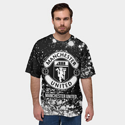 Футболка оверсайз мужская МАНЧЕСТЕР ЮНАЙТЕД Краска, цвет: 3D-принт — фото 2