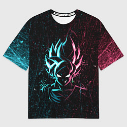 Футболка оверсайз мужская Неоновый Гоку Блек Аниме Anime Dragon Ball, цвет: 3D-принт
