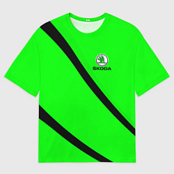 Футболка оверсайз мужская SKODA Логотип, цвет: 3D-принт