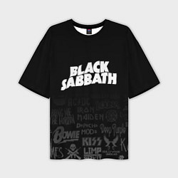 Футболка оверсайз мужская Black Sabbath логотипы рок групп, цвет: 3D-принт