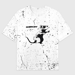 Футболка оверсайз мужская Banksy крыса в очках, цвет: 3D-принт