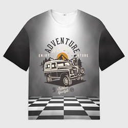 Футболка оверсайз мужская Путешествие на джипе, цвет: 3D-принт