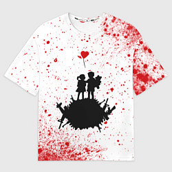 Мужская футболка оверсайз BANKSY - МАЛЬЧИК И ДЕВОЧКА Арт