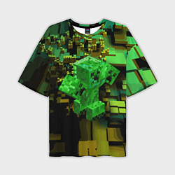 Футболка оверсайз мужская Minecraft Creeper Mob, цвет: 3D-принт
