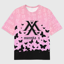 Футболка оверсайз мужская MONSTA X БАБОЧКИ, цвет: 3D-принт