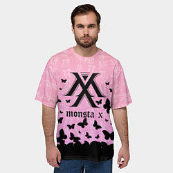 Футболка оверсайз мужская MONSTA X БАБОЧКИ, цвет: 3D-принт — фото 2