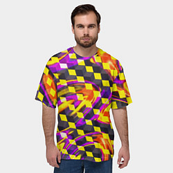 Футболка оверсайз мужская Черно-желтые кубы, цвет: 3D-принт — фото 2
