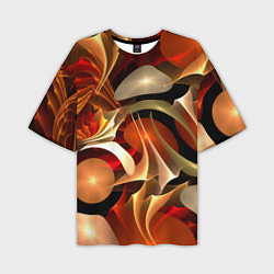 Мужская футболка оверсайз Абстрактные цифровые спирали