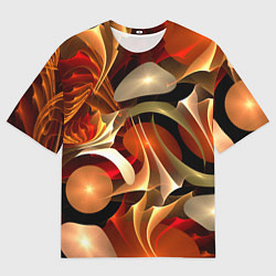 Мужская футболка оверсайз Абстрактные цифровые спирали