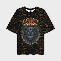 Футболка оверсайз мужская Король лев Black, цвет: 3D-принт