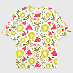 Футболка оверсайз мужская Летние вкусности, цвет: 3D-принт