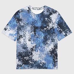 Мужская футболка оверсайз Спортивный камуфляж Пикси - Черника