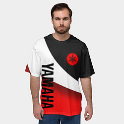 Футболка оверсайз мужская ЯМАХА - СПОРТИВНЫЙ КАРБОН, цвет: 3D-принт — фото 2