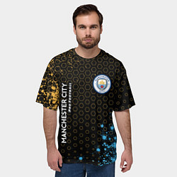 Футболка оверсайз мужская МАНЧЕСТЕР СИТИ Pro Football Арт, цвет: 3D-принт — фото 2