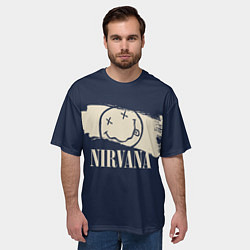 Футболка оверсайз мужская NIRVANA Рок Группа, цвет: 3D-принт — фото 2