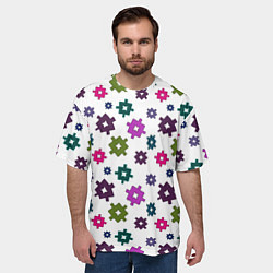 Футболка оверсайз мужская Шипы паттерн, цвет: 3D-принт — фото 2