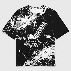Футболка оверсайз мужская NIRVANA краска, цвет: 3D-принт