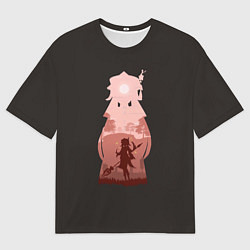 Футболка оверсайз мужская Ху Тао на поле боя, цвет: 3D-принт