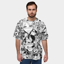 Футболка оверсайз мужская Manga Ahegao 2 0, цвет: 3D-принт — фото 2