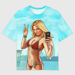 Футболка оверсайз мужская GTA Beach girl, цвет: 3D-принт