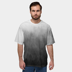 Футболка оверсайз мужская Темный лес - туман, цвет: 3D-принт — фото 2
