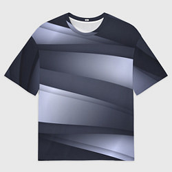 Мужская футболка оверсайз Серо-белая Волна