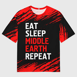 Футболка оверсайз мужская Eat Sleep Middle Earth Repeat Краски, цвет: 3D-принт