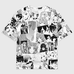 Футболка оверсайз мужская Восхождение героя щита паттерн, цвет: 3D-принт