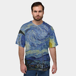 Футболка оверсайз мужская Звездная ночь Ван Гога, цвет: 3D-принт — фото 2