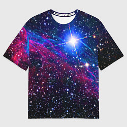 Мужская футболка оверсайз Открытый космос Star Neon