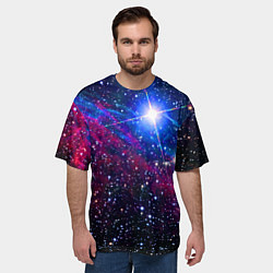 Футболка оверсайз мужская Открытый космос Star Neon, цвет: 3D-принт — фото 2