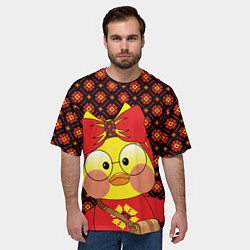 Футболка оверсайз мужская Лалафанфан в красном, цвет: 3D-принт — фото 2