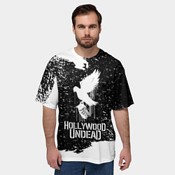 Футболка оверсайз мужская Hollywood Undead - CHAOS Out Now, цвет: 3D-принт — фото 2