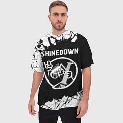 Футболка оверсайз мужская Shinedown КОТ Краска, цвет: 3D-принт — фото 2