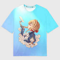 Футболка оверсайз мужская Вайолет и письма, цвет: 3D-принт