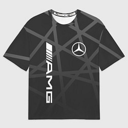 Футболка оверсайз мужская MERCEDES - BENZ МЕРСЕДЕС, цвет: 3D-принт