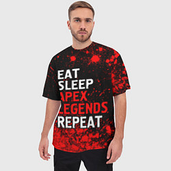 Футболка оверсайз мужская Eat Sleep Apex Legends Repeat Краска, цвет: 3D-принт — фото 2