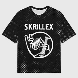 Футболка оверсайз мужская Skrillex - КОТ - Потертости, цвет: 3D-принт