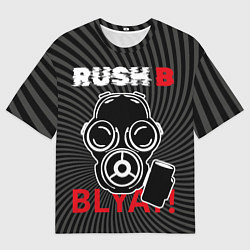 Футболка оверсайз мужская RUSH B в противогазе, цвет: 3D-принт