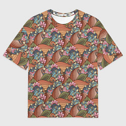 Футболка оверсайз мужская Паттерн волнистые узоры, цвет: 3D-принт